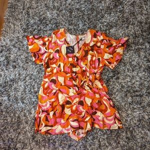 3xl pink and orange romper